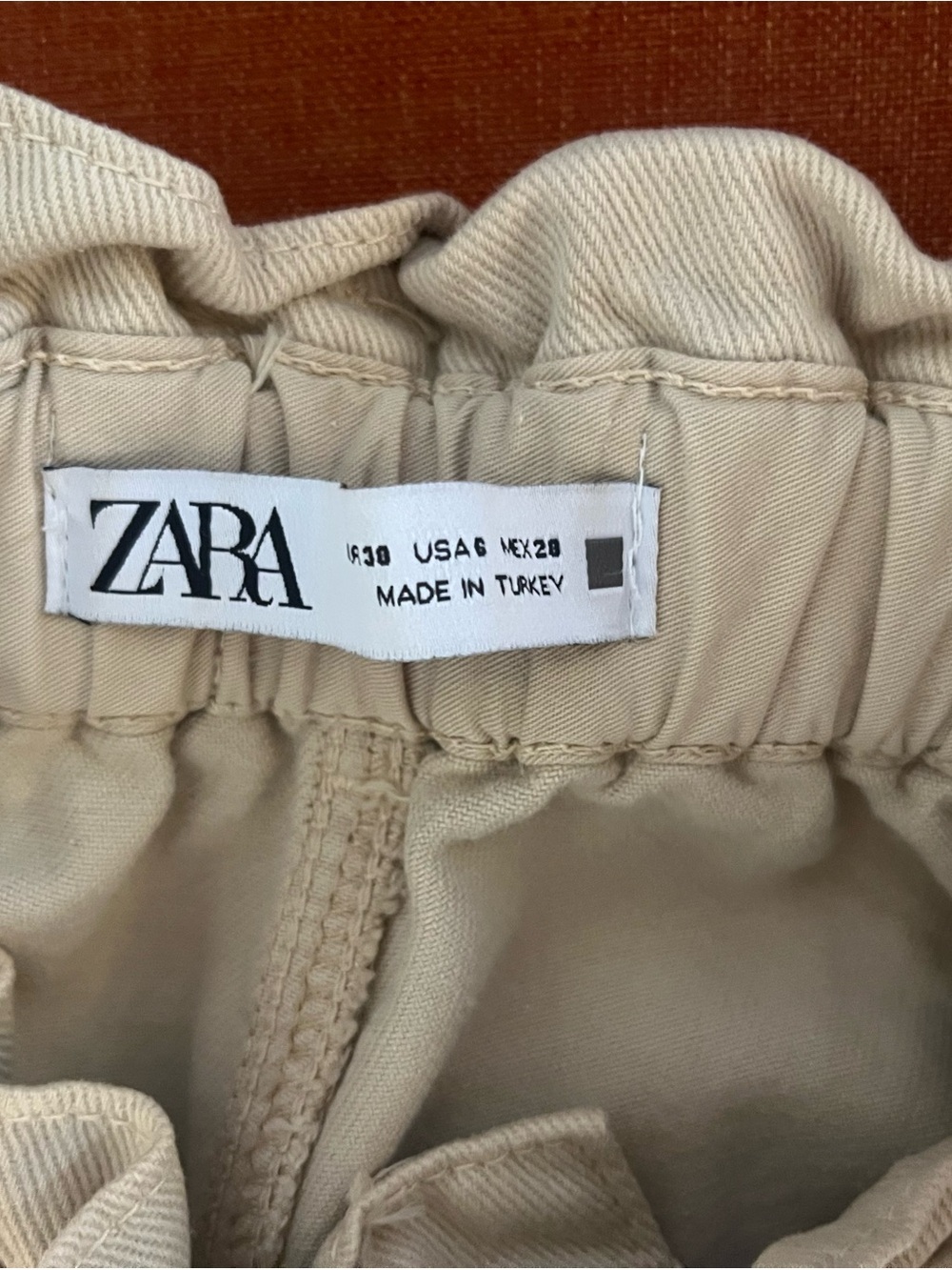 ZARA Sand Beige Elastic Waist Trousers